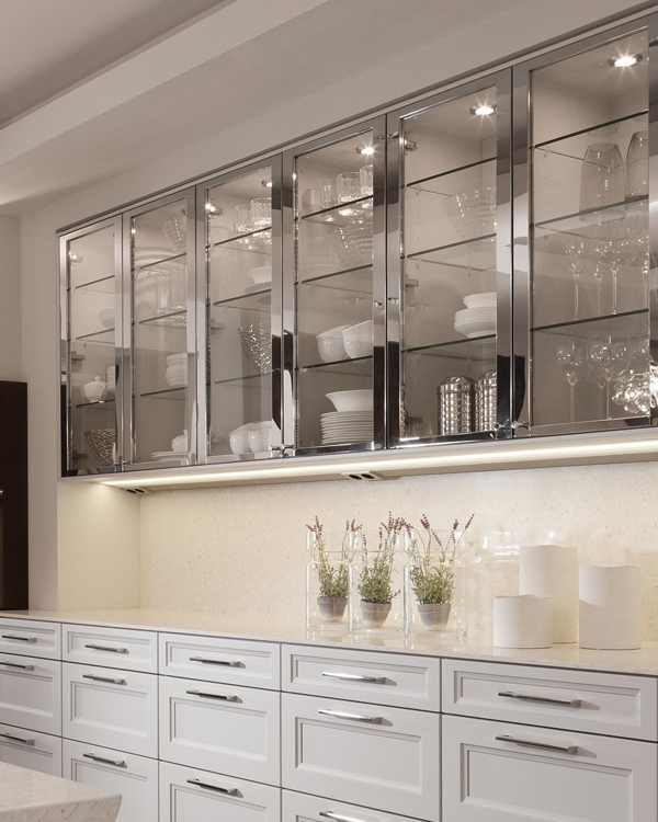 Crystal Glass cabinet door finish