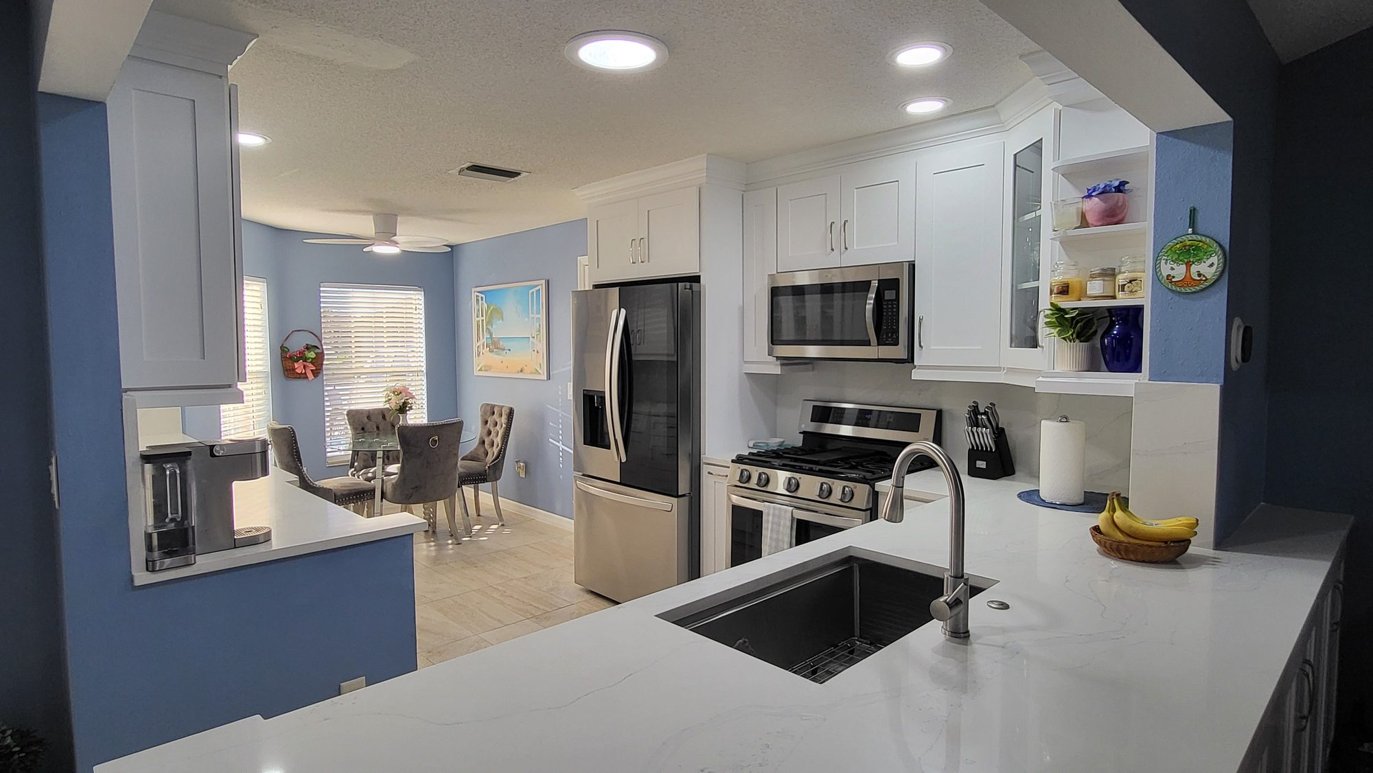 White Shaker Kitchen with Quartz Counters