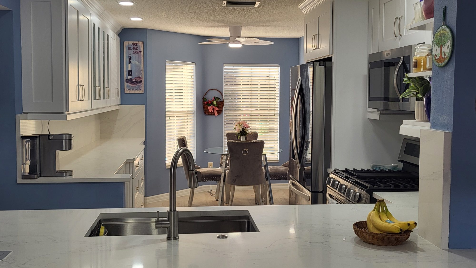 White Shaker Kitchen Sink View