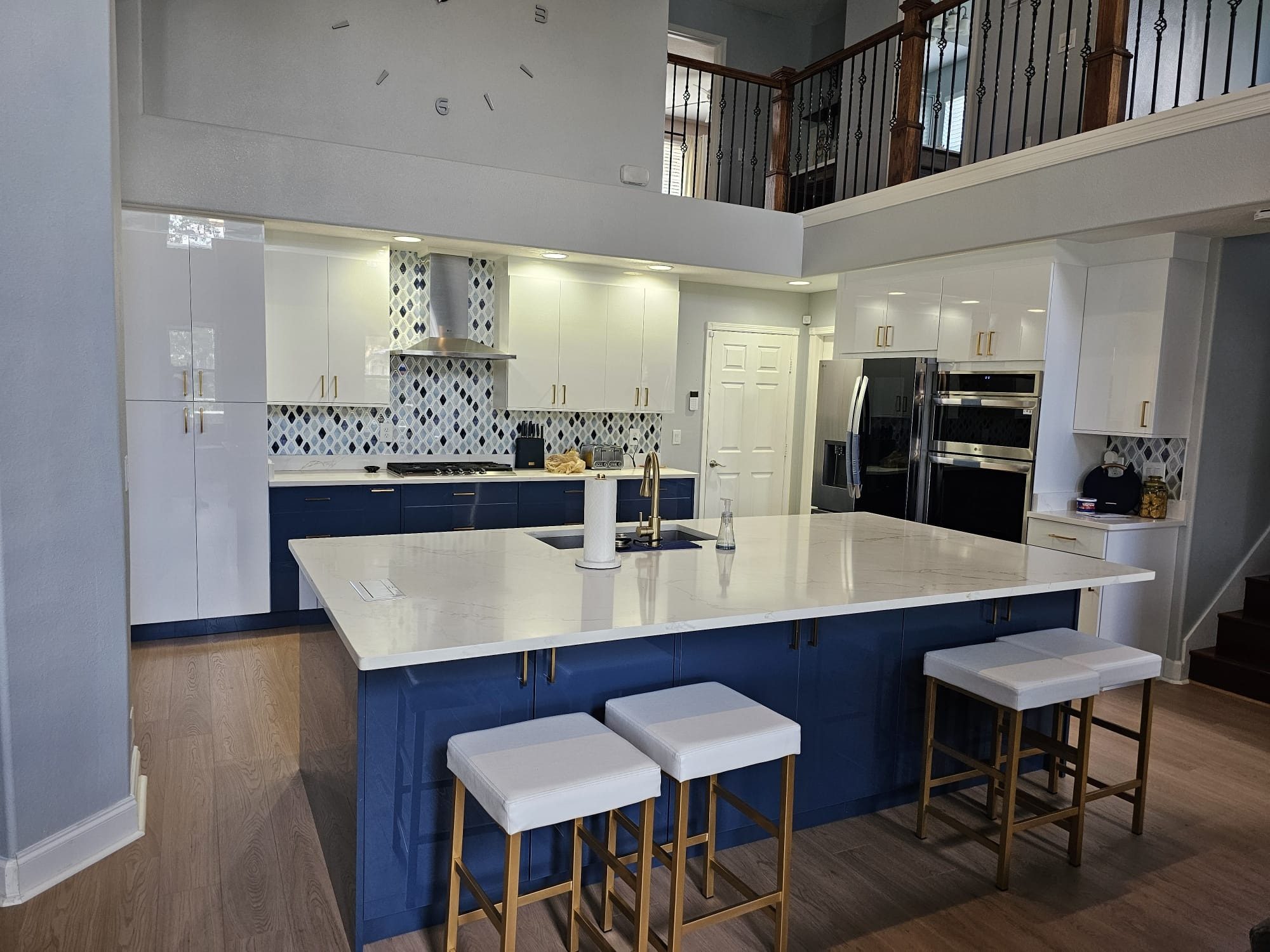 Two-Tone Kitchen with Navy Island