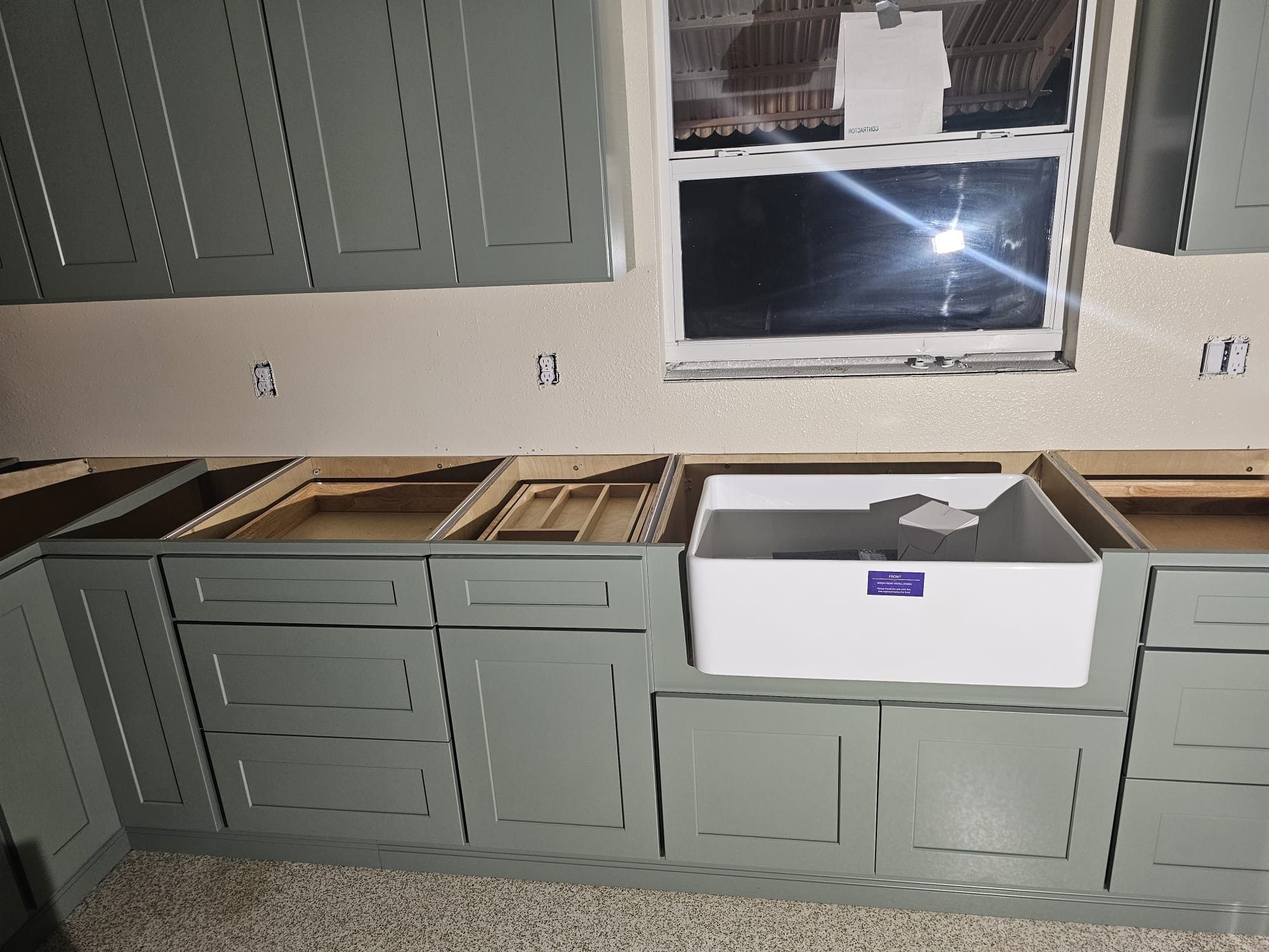 Sage Green Kitchen with Farmhouse Sink
