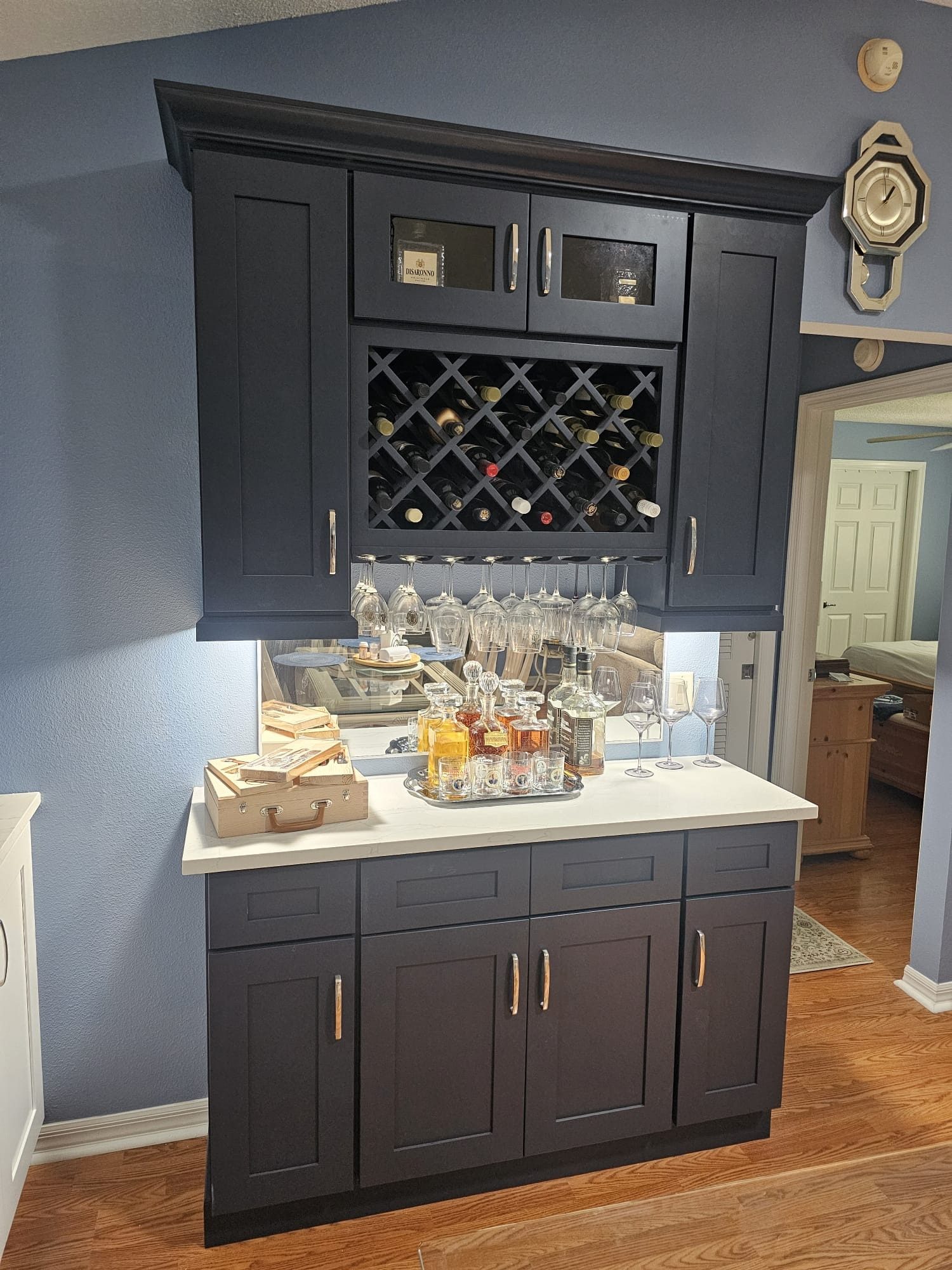 Charcoal Wet Bar with Wine Rack